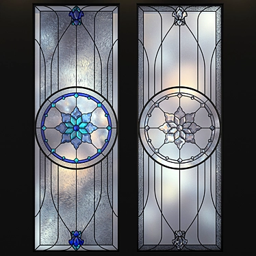 Elegant Stained-Glass Window: Exquisite Design 3D model image 1 
