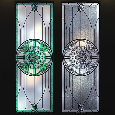 Elegant Stained-Glass Window: A Work of Art for Your Home 3D model image 1 