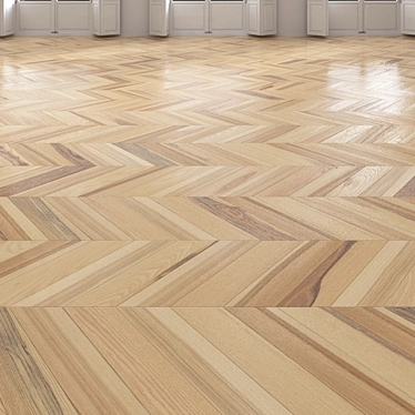 Ash Chevron Light Floor - High Quality & Easy to Merge 3D model image 1 