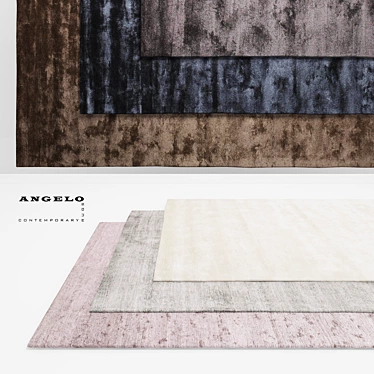 Silky Grey Angelo Rug: Elegant and Modern 3D model image 1 