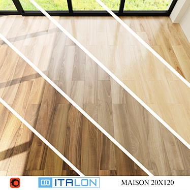 Title: Italon Maison 20x120 - Elegant Ceramic Tiles 3D model image 1 