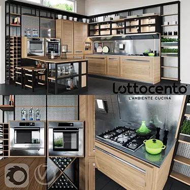 Roveretto Kitchen: Scandinavian-inspired Elegance 3D model image 1 