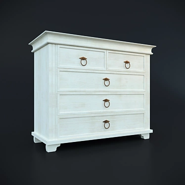 Ameli HOFF Chest of Drawers | Vintage Provence Oak Finish 3D model image 1 