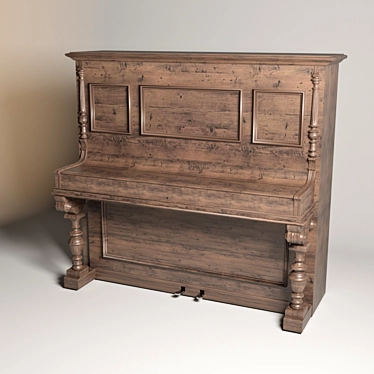 Elegant German Antique Piano 3D model image 1 