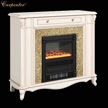 Carpenter Fireplace Cabinet - Elegant White Design 3D model image 1 