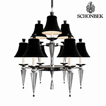 Schonbek Diva 7149 9-Light Chandelier: Elegant Illumination 3D model image 1 