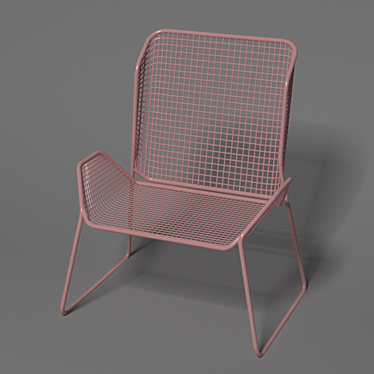 Beige Mesh High Chair 3D model image 1 
