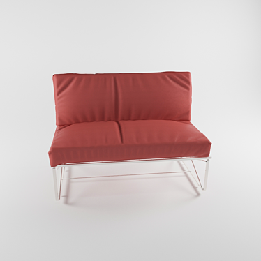  Metallic Sofa: Sleek and modern 3D model image 1 