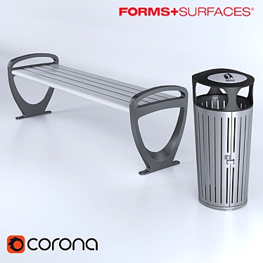 Urban Oasis: Forms+Surfaces Street Furniture 3D model image 1 