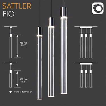 Sattler Fio Pendant Light 3D model image 1 