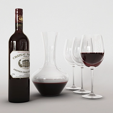 Elegant Wine Decanter Set 3D model image 1 