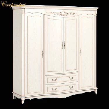 Modern Carpenter Wardrobe: 4-Door 2130x675x2150 3D model image 1 