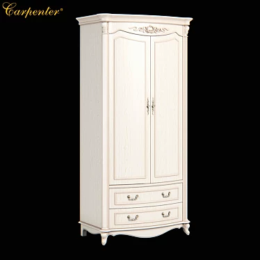 Carpenter 2-D White Wardrobe 3D model image 1 