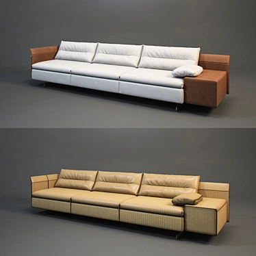 Elegant Grantorino 3-Seater Sofa 3D model image 1 