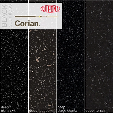 Black Corian Kitchen Countertops: 4 High-Resolution Stone Textures 3D model image 1 
