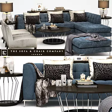 Luxury Corner Sofa Set 3D model image 1 