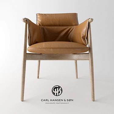 Embrace Chair: Oak/Walnut Frame, Leather/Fabric Upholstery 3D model image 1 