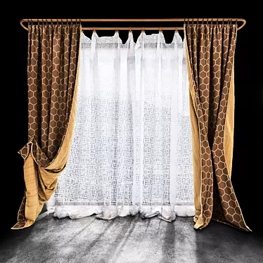 Curtains with double lining and tulle