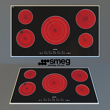 Sleek Smeg Ceramic Cooktop 3D model image 1 