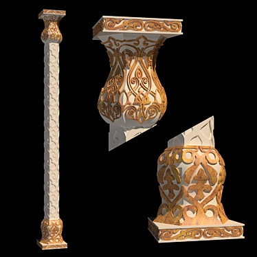 Arabic-Style Column: Masterpiece of Elegance! 3D model image 1 