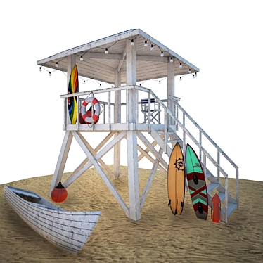 Hawaiian Lifeguard Tower 3D model image 1 