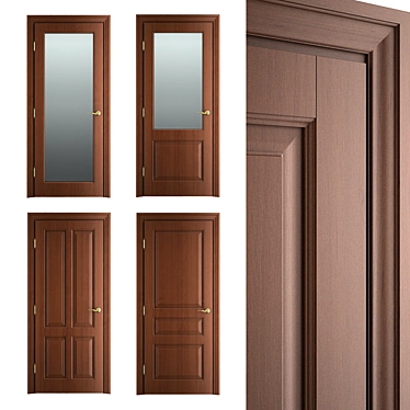 Elegant Massivstyle Interior Door 3D model image 1 