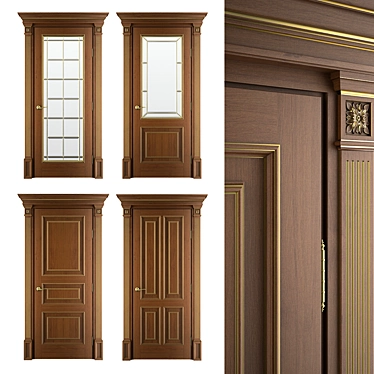 Elit Collection Massivstyle Interior Door 01 - Solid Wood 3D model image 1 
