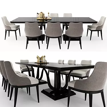 Elegant Galimberti Nino Dining Set 3D model image 1 