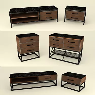 Title: Urban Loft Furniture Set 3D model image 1 