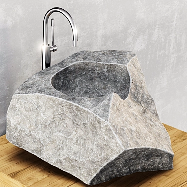 Stylish Stone Washed Bathroom 3D model image 1 