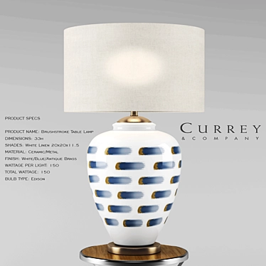 Brushstroke Ceramic Table Lamp 3D model image 1 