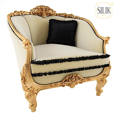 Adone Single Sofa - Elegant White Gold Finish 3D model image 1 