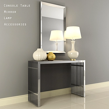 Sleek Modern Console Table 3D model image 1 