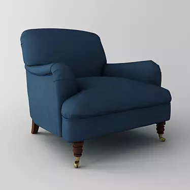 Midnight Blue Accent Chair: Timeless Elegance 3D model image 1 