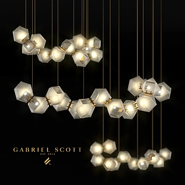 Exquisite Welles Glass Chandelier 3D model image 1 