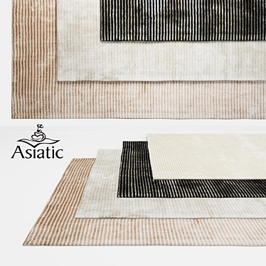 Elegance in Motion: Asiatic Chrome Stripe Rugs 3D model image 1 