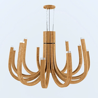 Nikari Oak LED Chandelier 3D model image 1 