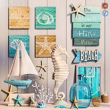 Seaside Delights Decor Set 3D model image 1 