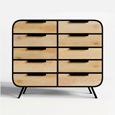 Scandi Dolio Chest 64066 - Danish Design Chest of Drawers 3D model image 1 