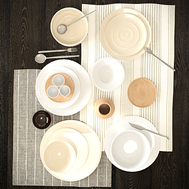 Translation: Set of ceramic dishes

Ceramic Dishware Set 3D model image 1 