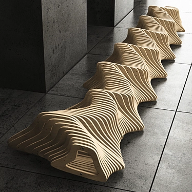 Modular Bench: Versatile Parametric Design 3D model image 1 