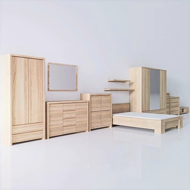 BRW Kaspian Furniture Set 3D model image 1 