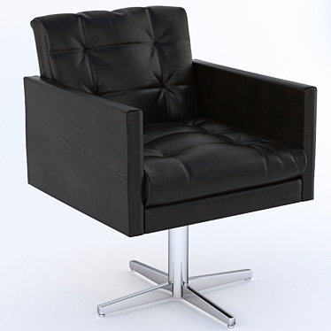 Girassol Leather Armchair: Comfortable Elegance 3D model image 1 