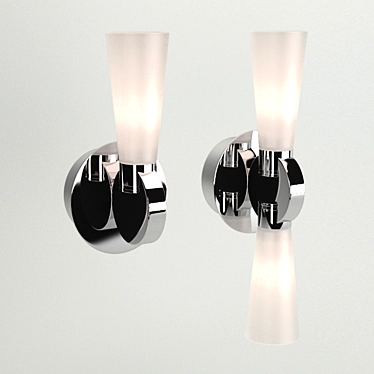 Sleek Chrome Bathroom Wall Sconces 3D model image 1 