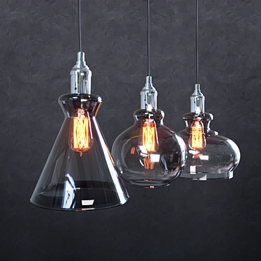 TRE SP3 Pendant Lamp: Smoke Crystal Lux 3D model image 1 