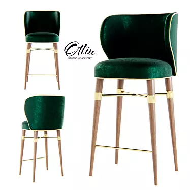 Luxurious Louis Bar Chair 3D model image 1 