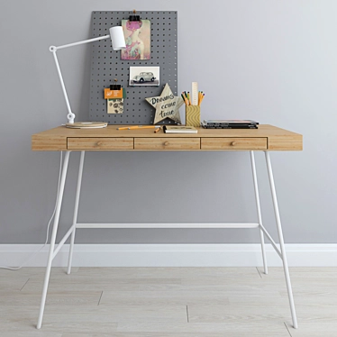 LILLASEN desk with decor