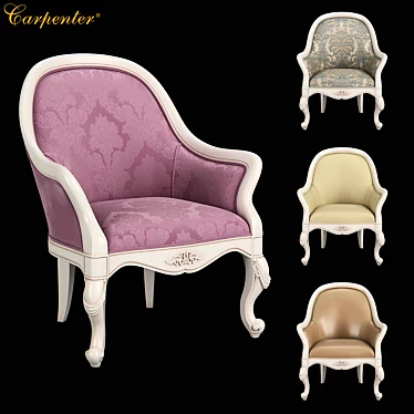 Modern Carpenter White Armchair 3D model image 1 