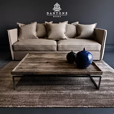 Elegant Divan Annecy, Stylish Coffee Table TY380-YM & Luxurious Carpet MAQ-02-Taupe 3D model image 1 