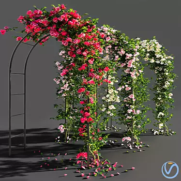 Multifunctional Metal Rose Arch 3D model image 1 